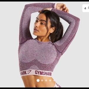 GYMSHARK LONG SLEEVE FLEX CROP TOP MEDIUM